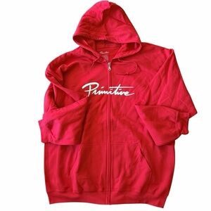 Primitive Full Zip Hoodie Unisex XL RED NEW